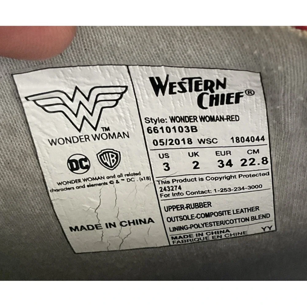 Western Chief Wonder Woman Rain Boots, Kids‎ Size 3